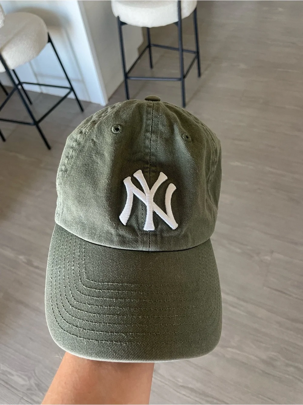 New Era Olive Green New York Yankees Cap with White Logo